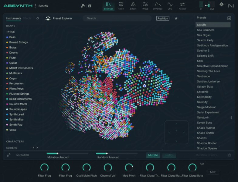 Nuevo buscador de Absynth 6 con el mapa 2D